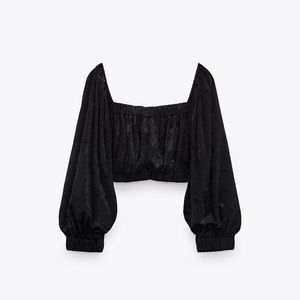 NWT Zara Velvet Crop Top